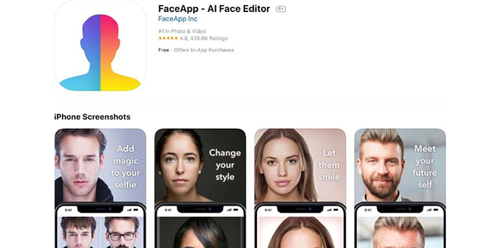 تله اطلاعاتی نرم افزار FaceApp